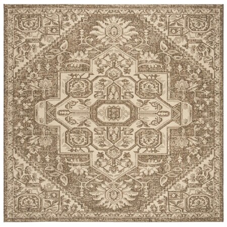 Safavieh 4 x 4 ft. Beach House Power Loomed Square Area Rug Cream & Beige BHS138A-4SQ